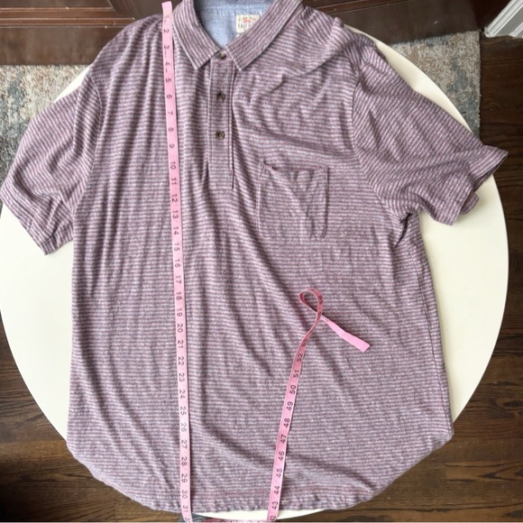 Faherty Men’s Soft Organic Cotton Stripe Polo Shirt Size XL Red Blue - Picture 3 of 8
